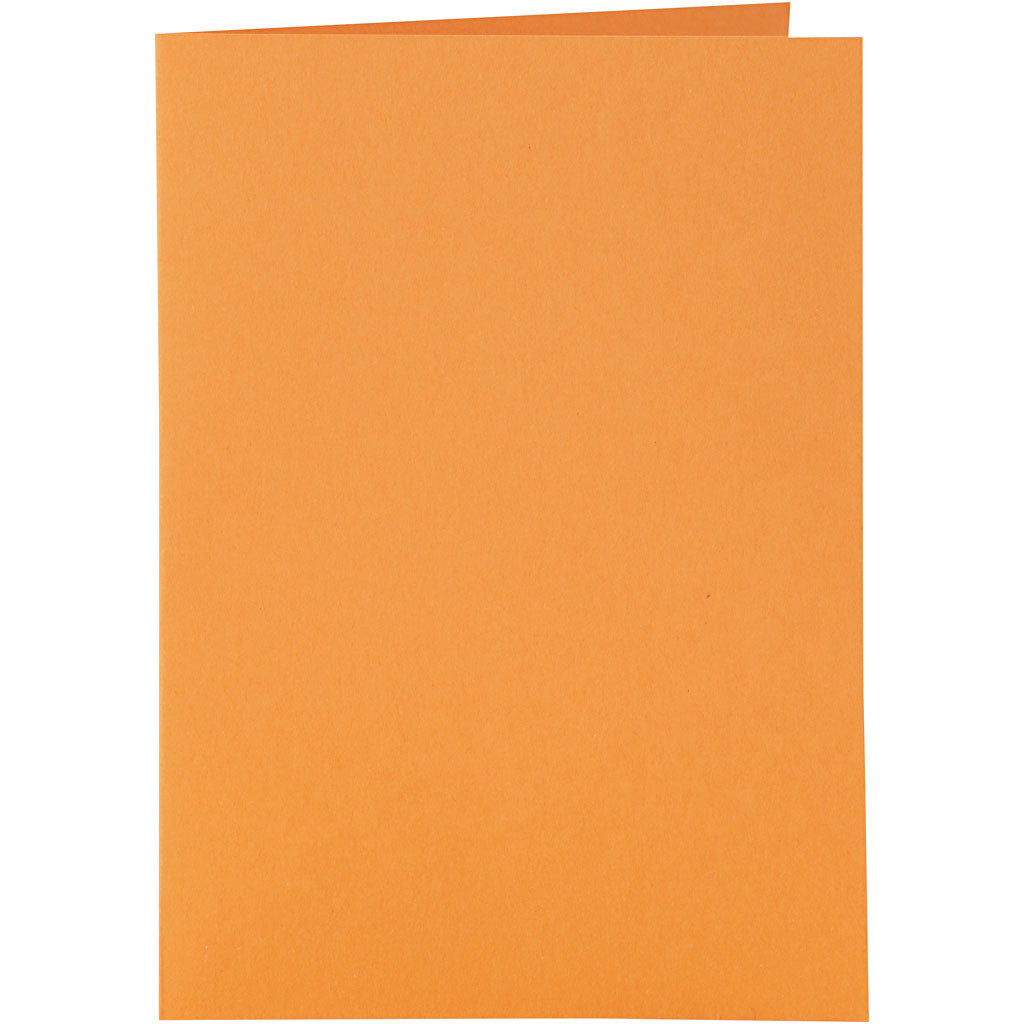 Cartes et enveloppes, dimension carte 10,5x15 cm, dimension enveloppes 11,5x16,5 cm, 110+220 gr, orange, 6 set/ 1 Pq. [HOB-23018]