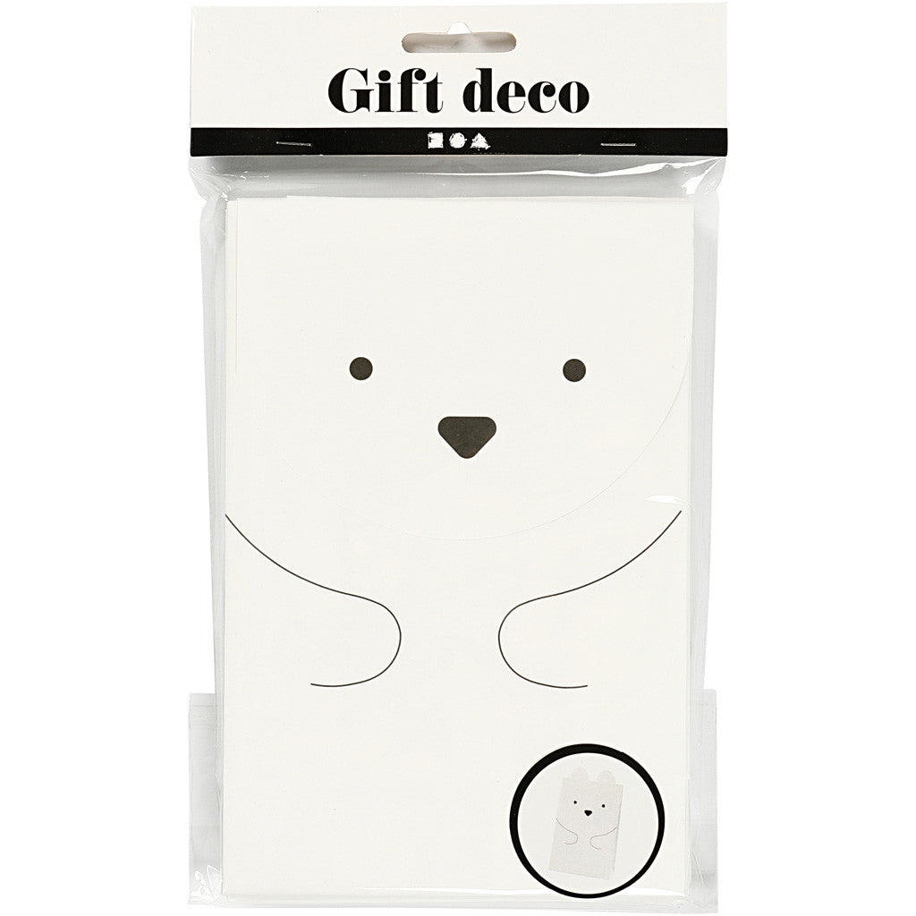 Buste carta, orso polare, H: 18 cm, misura 6x12 cm, 80 g, bianco, 6 pz/ 1 conf. [HOB-23181]