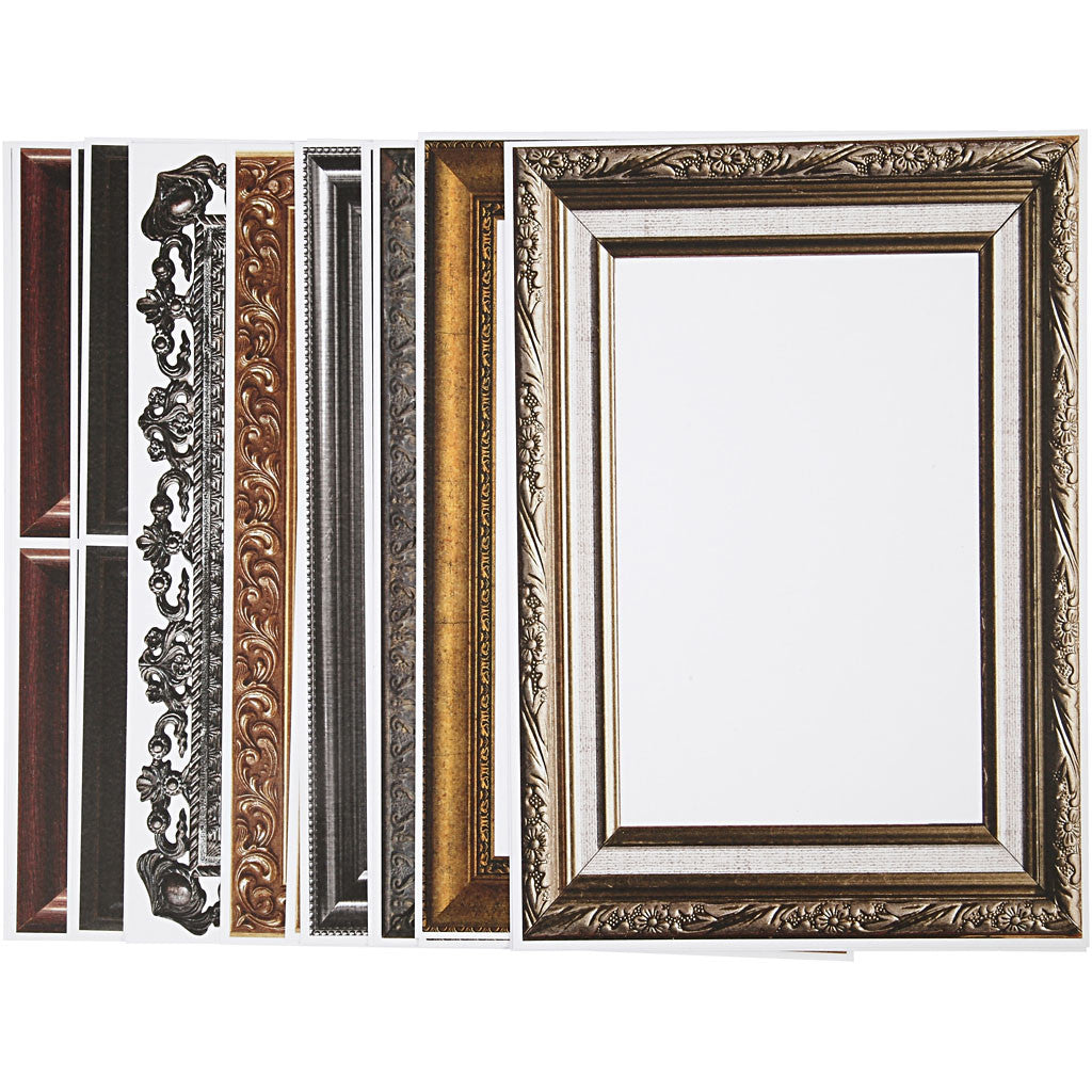 Cornici, misura 26,2x18,5 cm, colori metallici, 16 fgl. asst./ 1 conf. [HOB-23328]