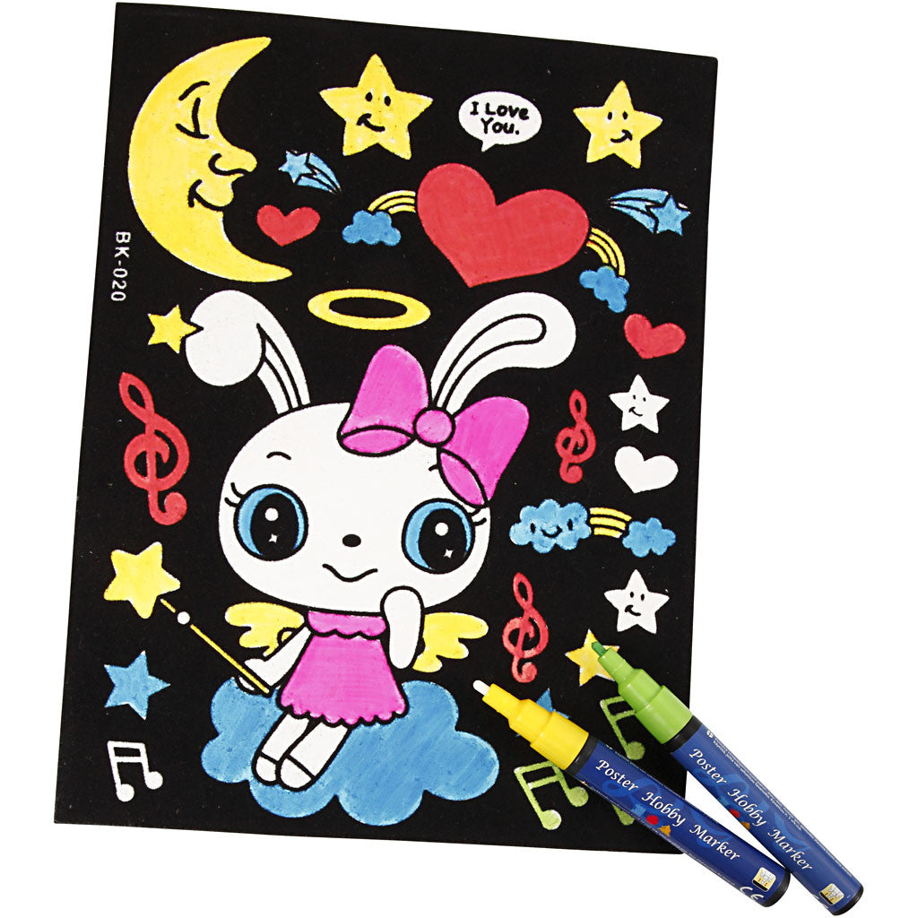 Disegni di velluto, misura 25x19 cm, 16 pz/ 1 conf. [HOB-23351]