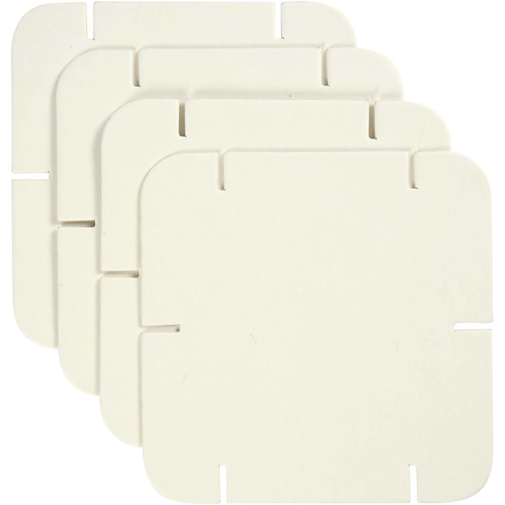 Pezzi per costruire, misura 9,3x9,3 cm, spess. 1,2 mm, bianco, 200 pz/ 1 conf. [HOB-23359]