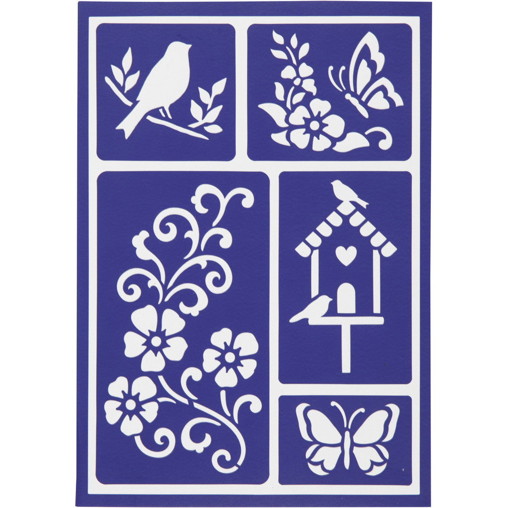 Pochoir souple, le printemps est dans l'air, 21x14,8 cm, 1 pièce [HOB-24435]