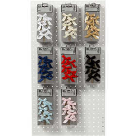 Klammern, Größe 40x70 mm, Sortierte Farben, 8x10 Pck/ 1 Pck [HOB-24710]