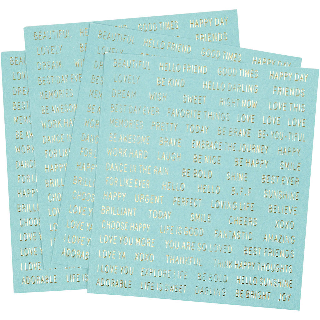 Autocollants, feuille 10x11,5 cm, turquoise, 4 pièces/ 1 Pq. [HOB-24792]