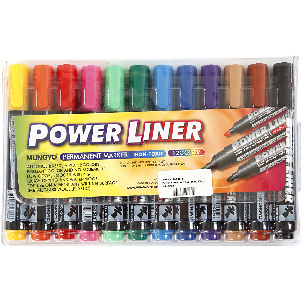Power Liner, trait 1,5-3 mm, ass. de couleurs, 12 pièces/ 1 Pq. [HOB-25042]