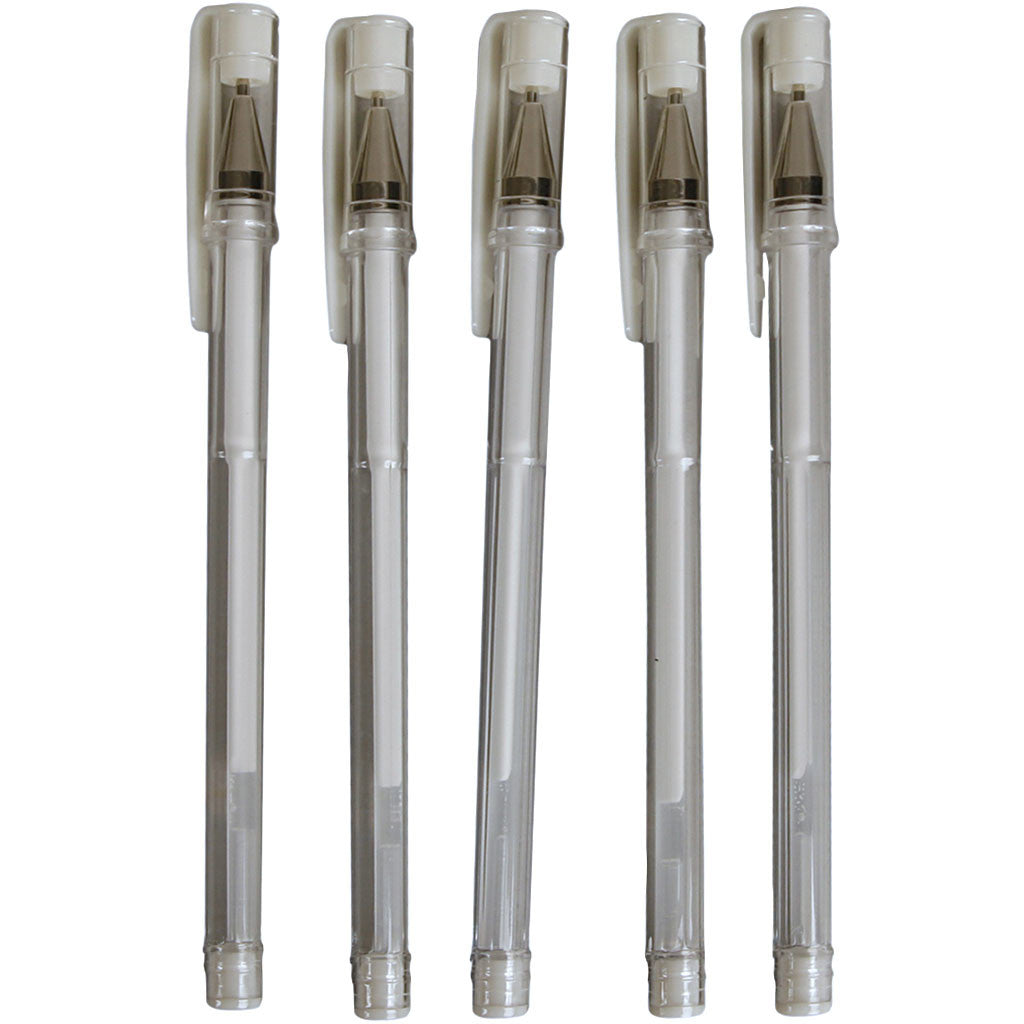 Gelschreiber, Strichstärke 0,8 mm, Weiß, 6 Stk/ 1 Pck [HOB-25111]