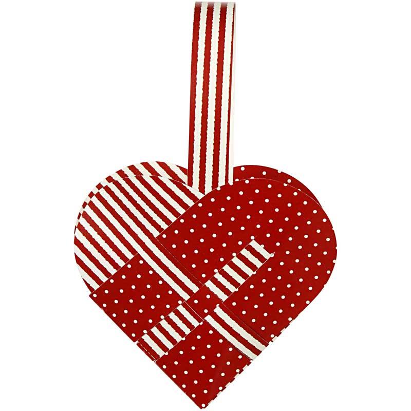 Cuori intrecciati, misura 14,5x10 cm, 120 g, colori asst., 8 set/ 1 conf. [HOB-25152]