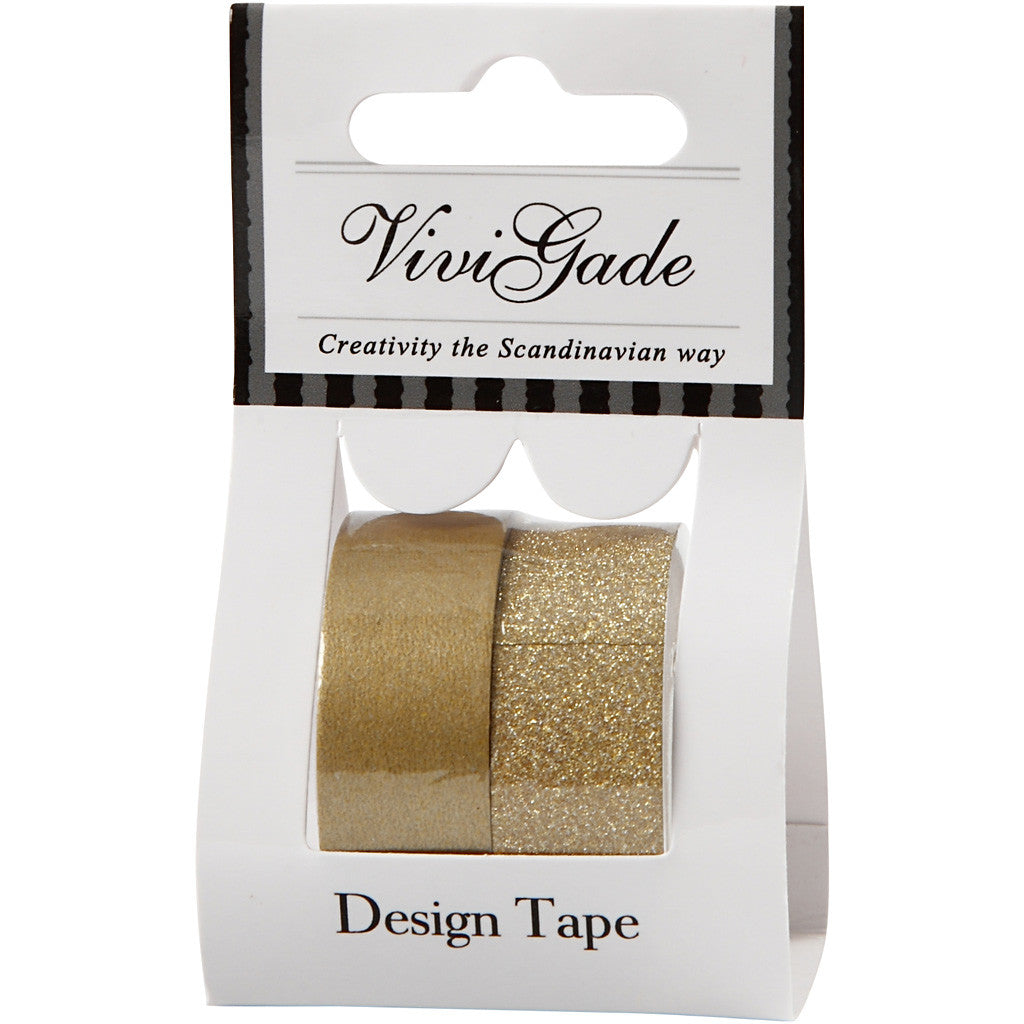 Design-Klebeband, B 15 mm, Gold, 2Rolle/ 1 Pck [HOB-25220]