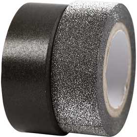 Nastro adesivo decorato, L: 15 mm, nero, 2 rot./ 1 conf. [HOB-25223]