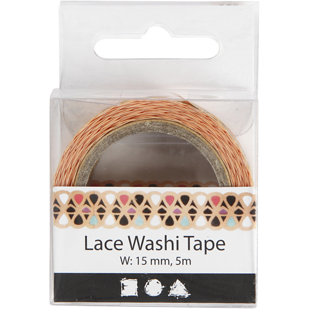 Washi Tape, B 15 mm, 5 m/ 1 Rolle [HOB-25264]