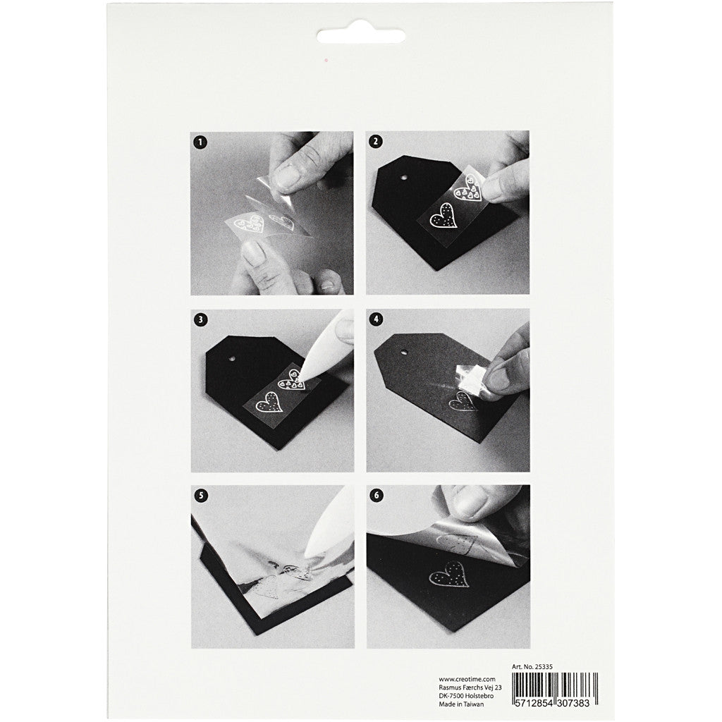 Pellicola decorativa e foglio trasferibile, fiori, foglio 15x15 cm, rosato, argento, 4 fgl./ 1 conf. [HOB-25335]