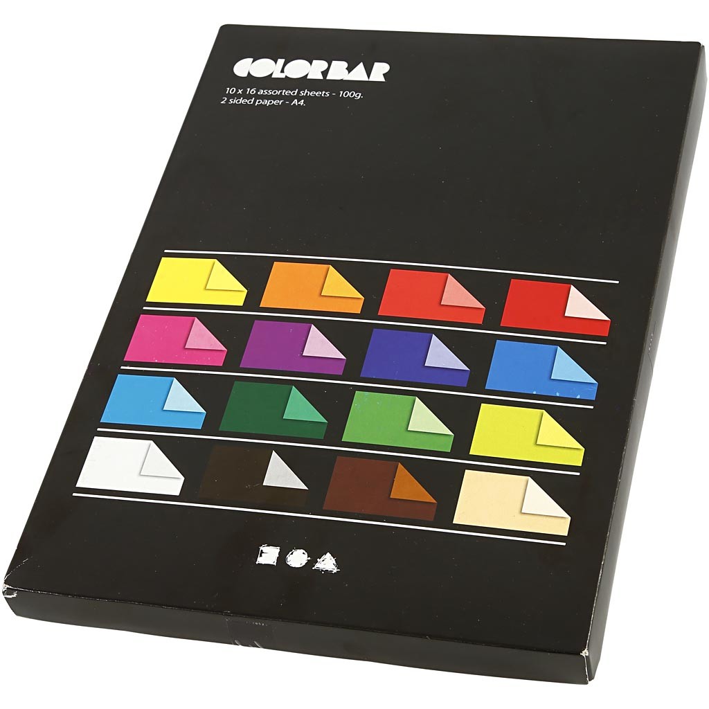 Carta Color Bar, A4, foglio 210x297 mm, 100 g, colori asst., 16x10 fgl./ 1 conf. [HOB-25337]
