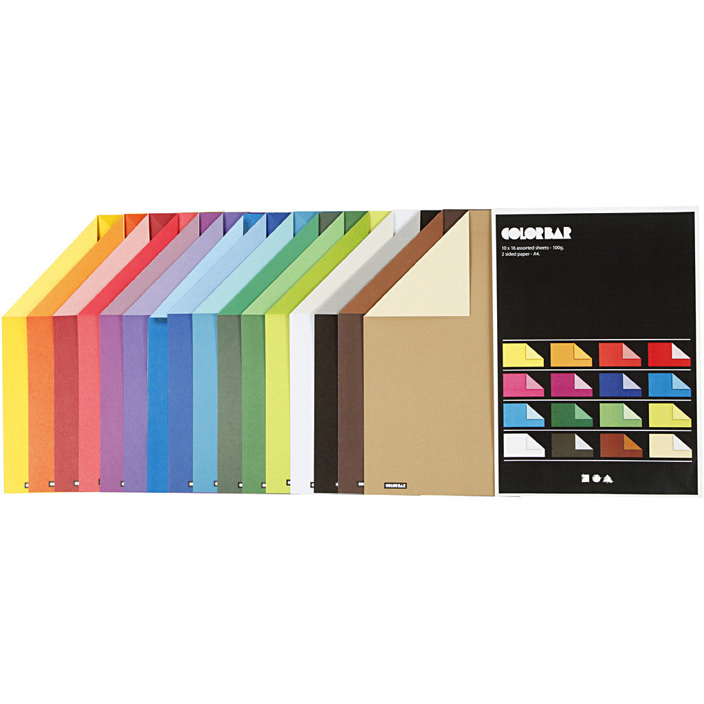 Carta Color Bar, A4, foglio 210x297 mm, 100 g, colori asst., 16x10 fgl./ 1 conf. [HOB-25337]