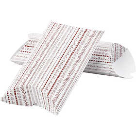 Faltbare Geschenkbox, Kritzeleien, Größe 18x15x6 cm, 300 g, Rot, 3 Stk/ 1 Pck [HOB-25358]