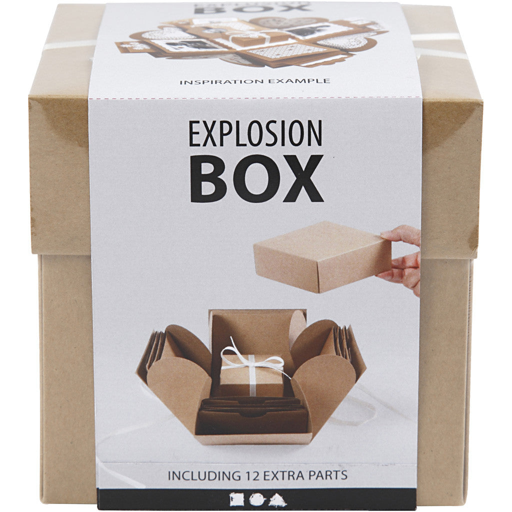 Explosions-Box, Größe 7x7x7,5+12x12x12 cm, Natur, 1 Stk [HOB-25380]