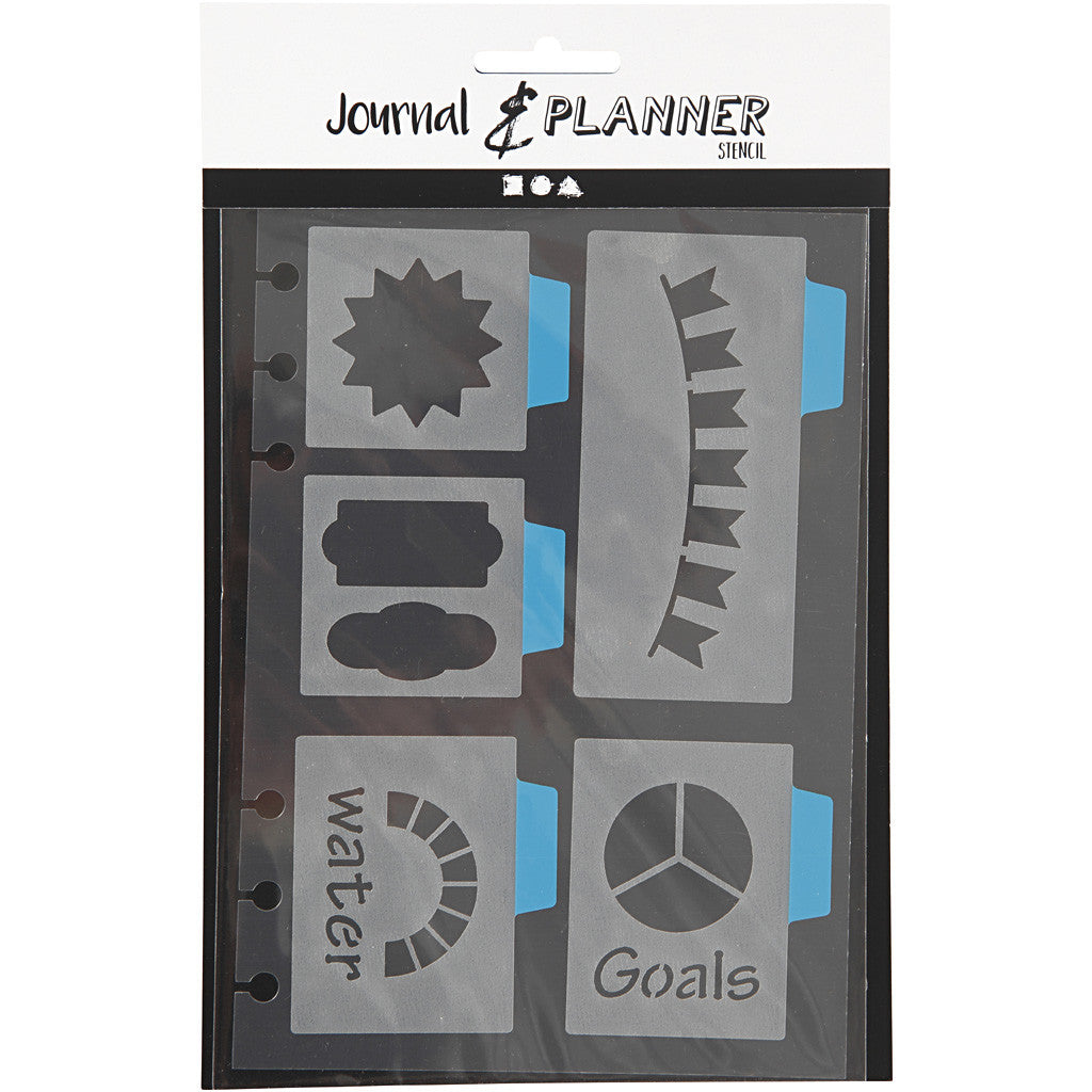 Pochoir, 5 grands motifs, feuille 12,5x17,5 cm, 1 flles [HOB-26984]