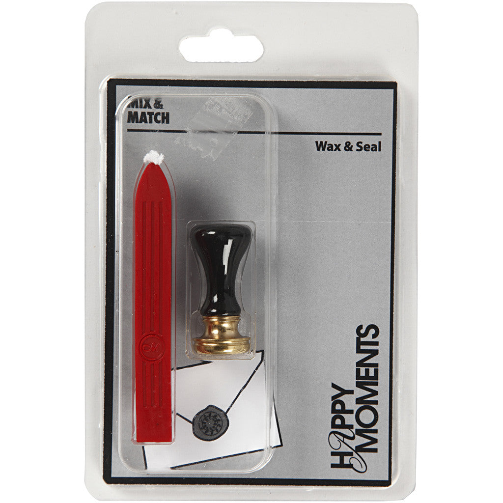 Set per sigillo di cera, diam 17 mm, rosso, 1 set [HOB-270281]