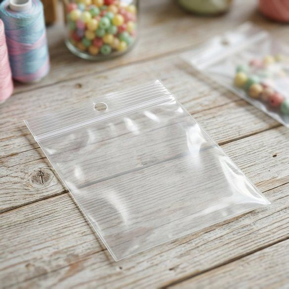 Sachet zip transparent PE-BD avec trou pour suspension 22,9x30,5cm (100 pièces) [2PR912]