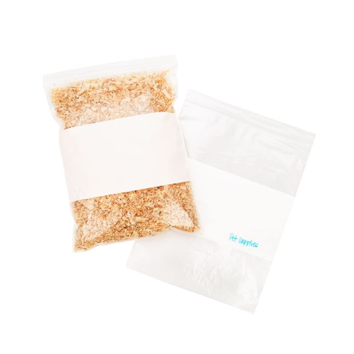 Sachet zip en PE-BD avec fenêtre d'écriture blanche 25,4x33cm (100 pièces) [2WE1013]