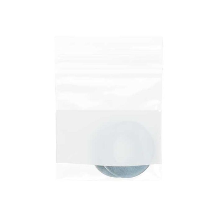 Sachet zip en PE-BD avec fenêtre d'écriture blanche 5,1x5,1cm (100 pièces) [2WE22]