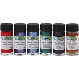 Vernice effetto marmorizzato, colori metallici, 6x20 ml/ 1 conf. [HOB-30197]