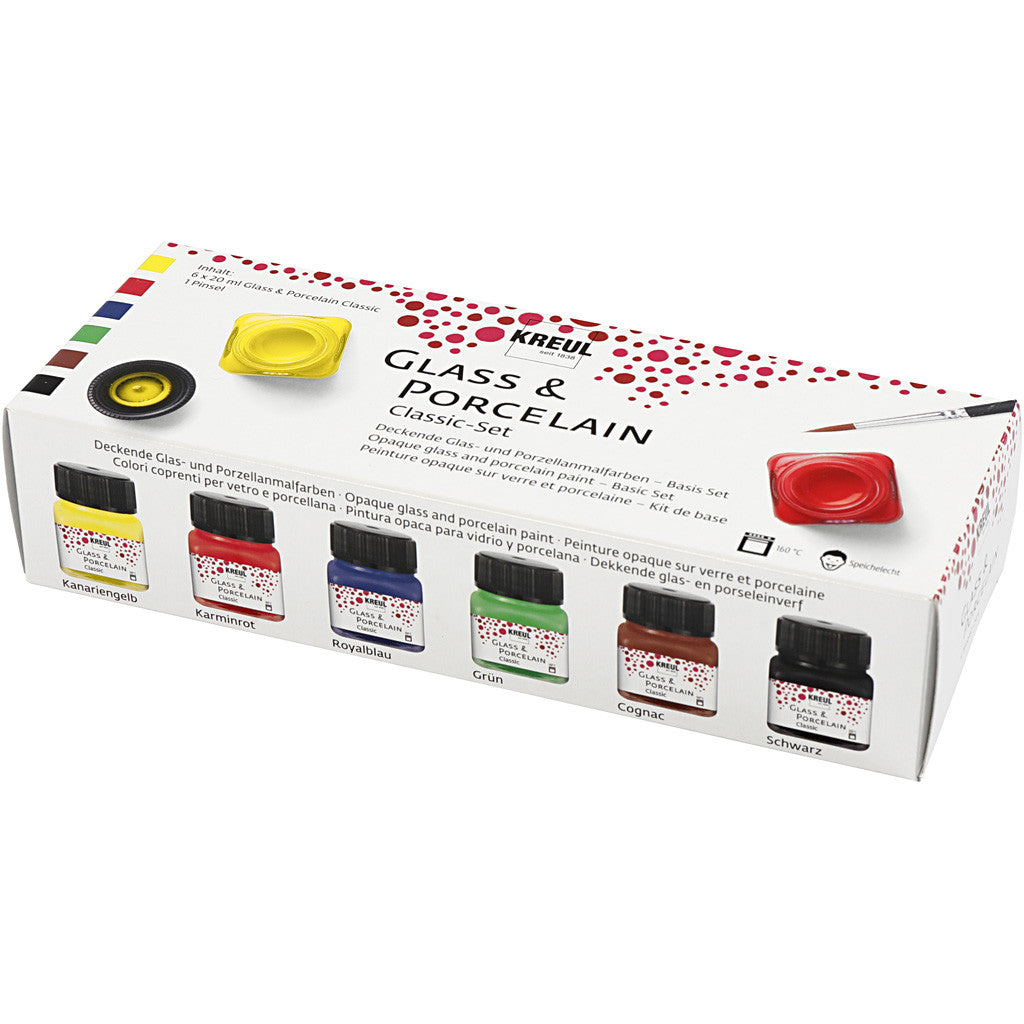 Vernice per Vetro e Porcellana, colori asst., 6x20 ml/ 1 conf. [HOB-31405]