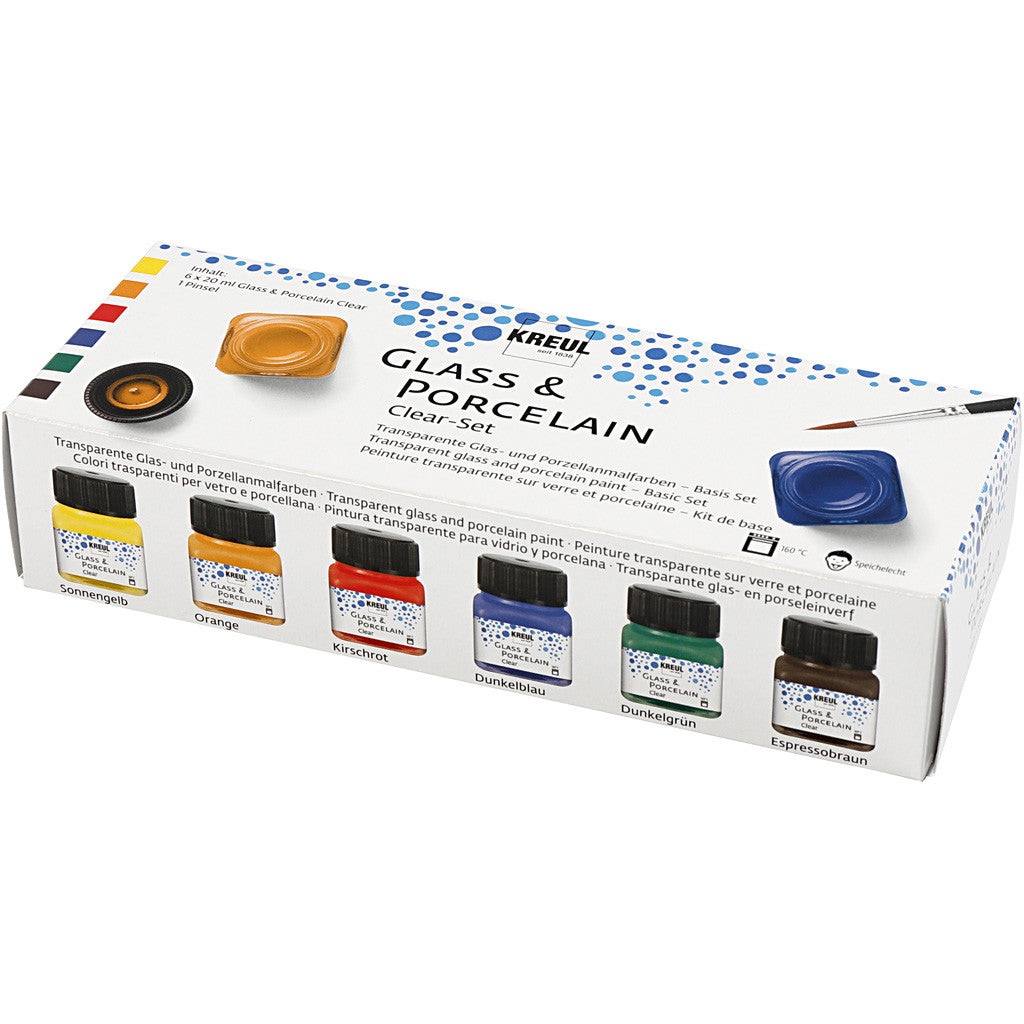 Vernice per Vetro e Porcellana, colori asst., 6x20 ml/ 1 conf. [HOB-31406]