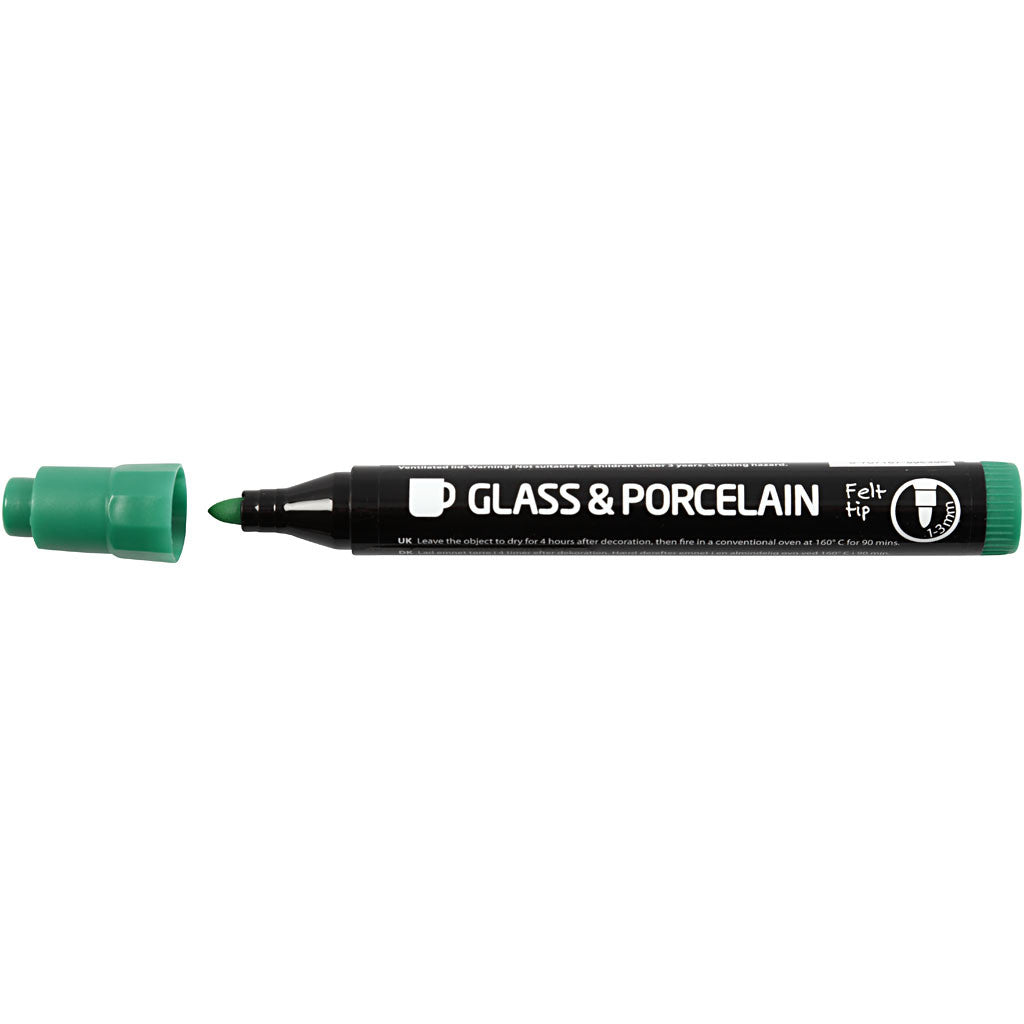 Glas-/Porzellanmarker, Strichstärke 1-3 mm, Halbdeckend, 6 Stk/ 1 Pck [HOB-31651]