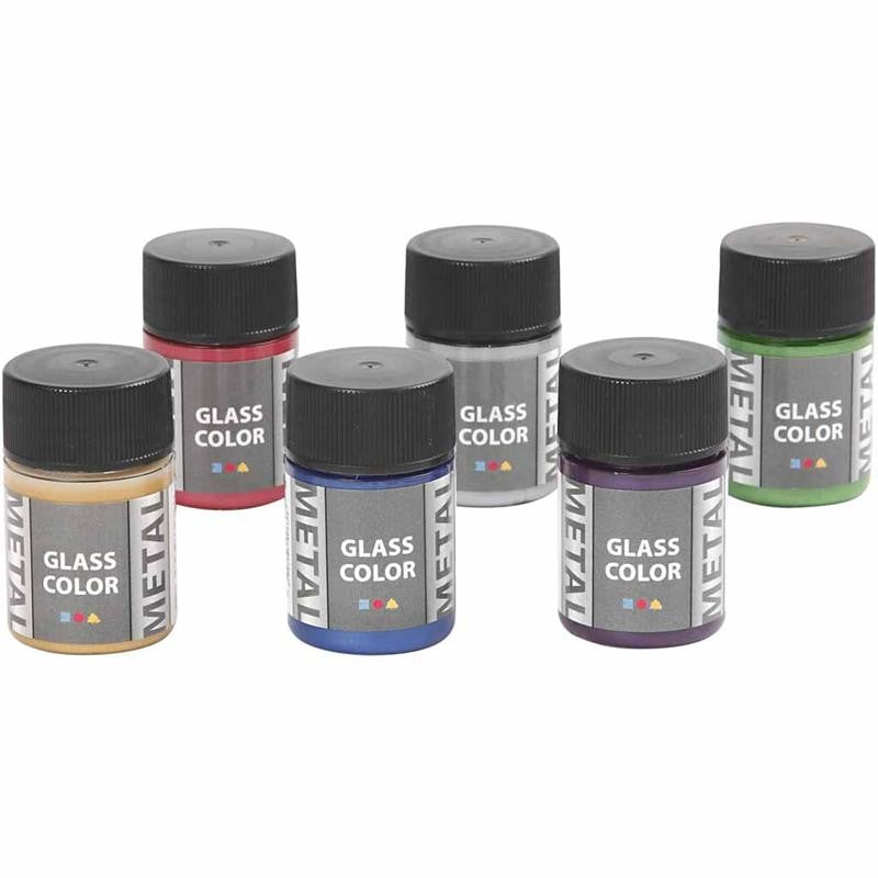 Glass Metal, ass. de couleurs, 6x30 ml/ 1 Pq. [HOB-31762]