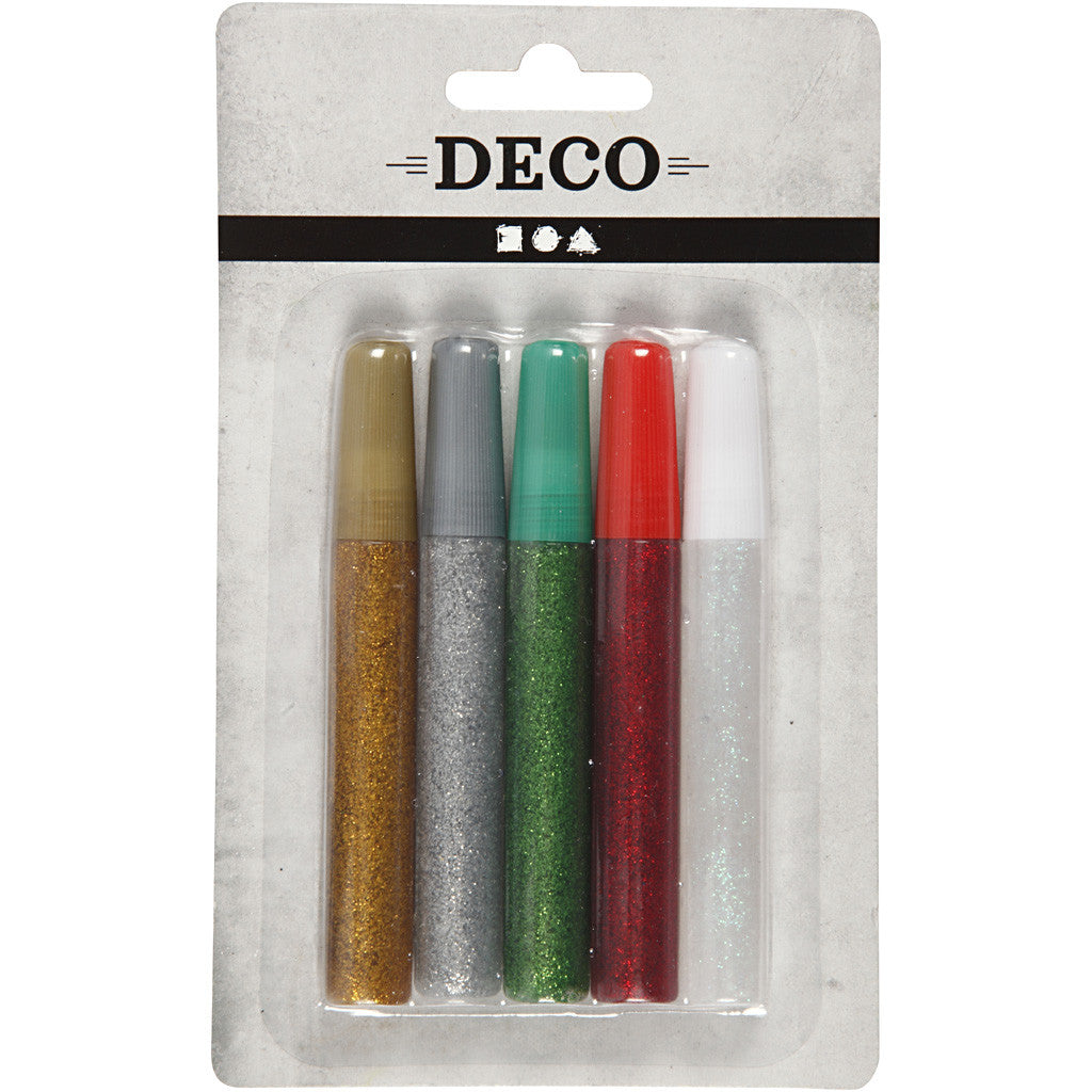 Colla glitter, colori asst., 5x10 ml/ 1 conf. [HOB-31810]