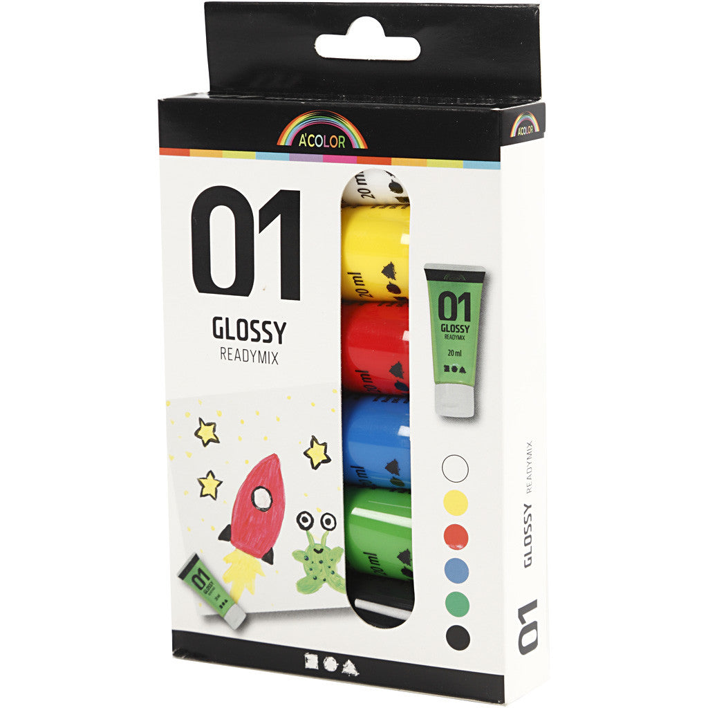 Colore Acrilico Lucido, colori standard, 6x20 ml/ 1 conf. [HOB-32003]