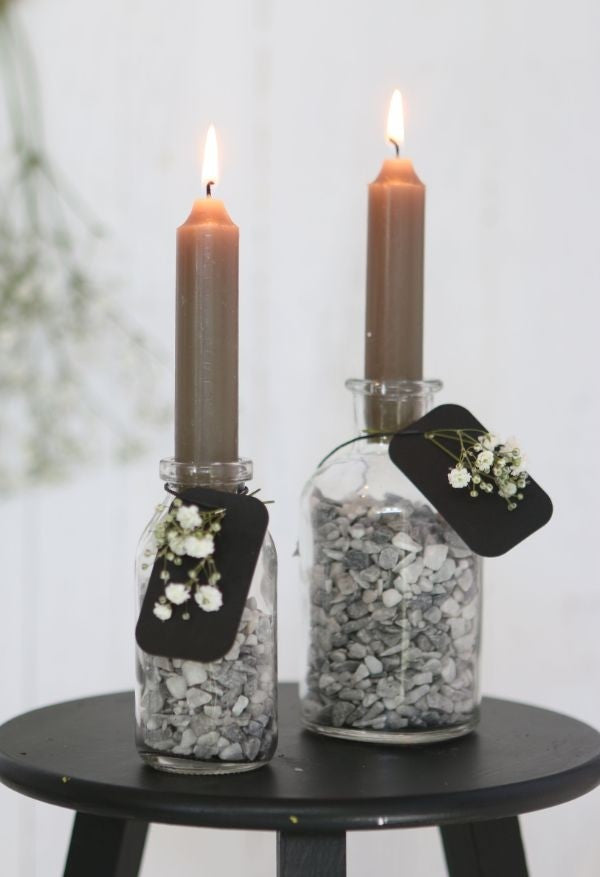 Candela affusolata Moss verde 11cm alta (set di 7 pezzi) [IFS-32160]