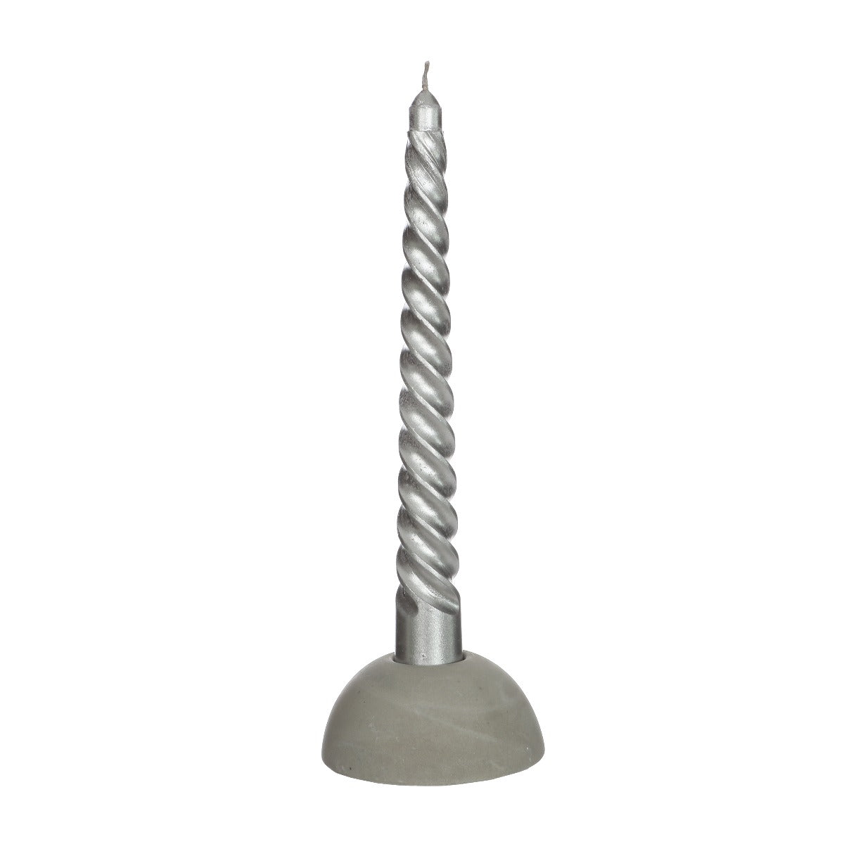Candles twisted silver 19cm high (4 pcs.) [IFS-32234]