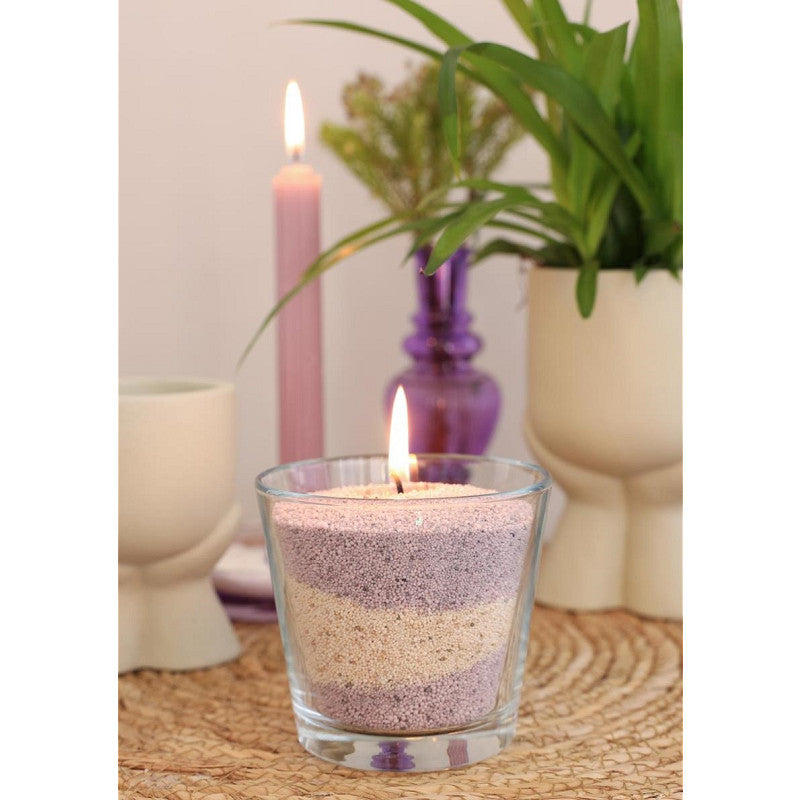 Candela Pearlsand 400 g lavanda grigio (6 pezzi) [IFS-32722]