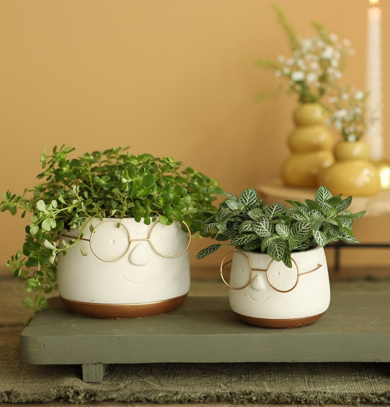 Pot avec verres or Ø8,5 h: 6,5 cm (6 Pcs) [IFS-33096]