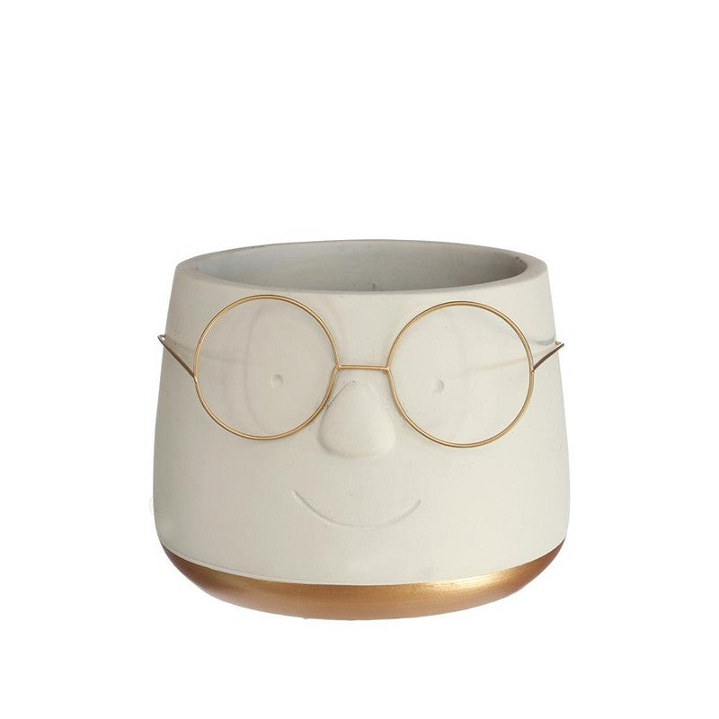 Pot with glasses Gold Ø16 h: 11,5 cm (3 Pcs)
