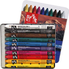CARAN D’ACHE Neocolor I Pastelli, L: 10 cm, spess. 8,5 mm, colori asst., 10 pz/ 1 conf. [HOB-34010]