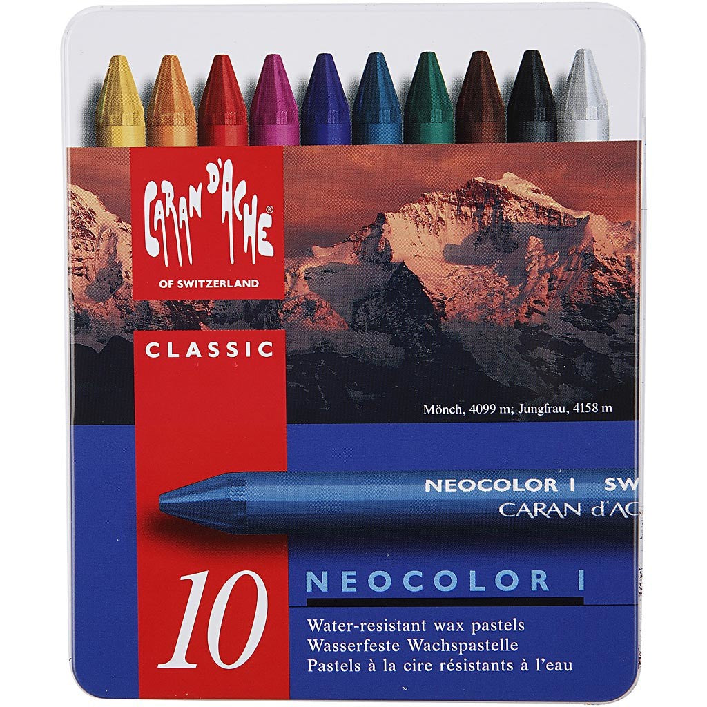 CARAN D’ACHE Neocolor I Pastelli, L: 10 cm, spess. 8,5 mm, colori asst., 10 pz/ 1 conf. [HOB-34010]