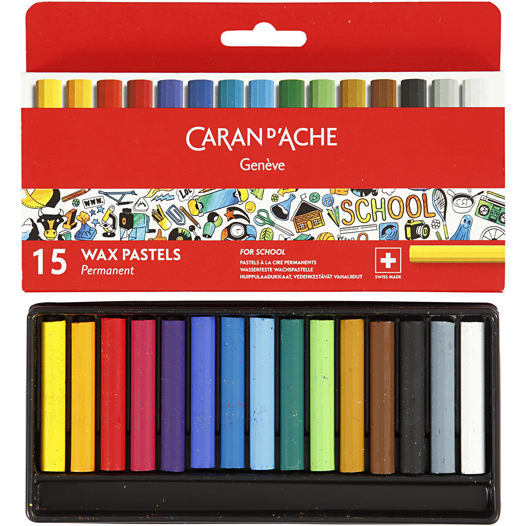 CARAN D’ACHE Neocolor I Pastelli, Junior, L: 5 cm, spess. 8,5 mm, colori asst., 15 pz/ 1 conf. [HOB-34015]