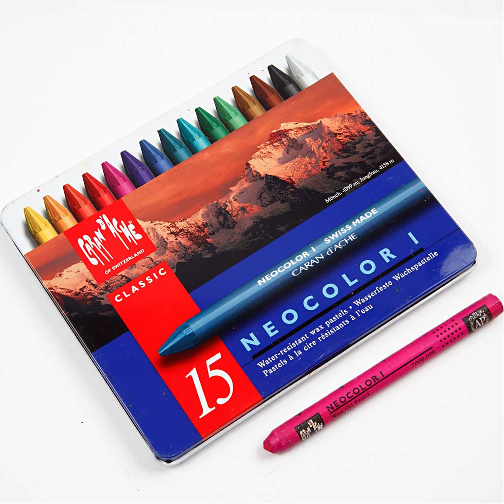 CARAN D’ACHE Neocolor I Pastelli, L: 10 cm, spess. 8,5 mm, white (001), 10 pz/ 1 conf. [HOB-34020]