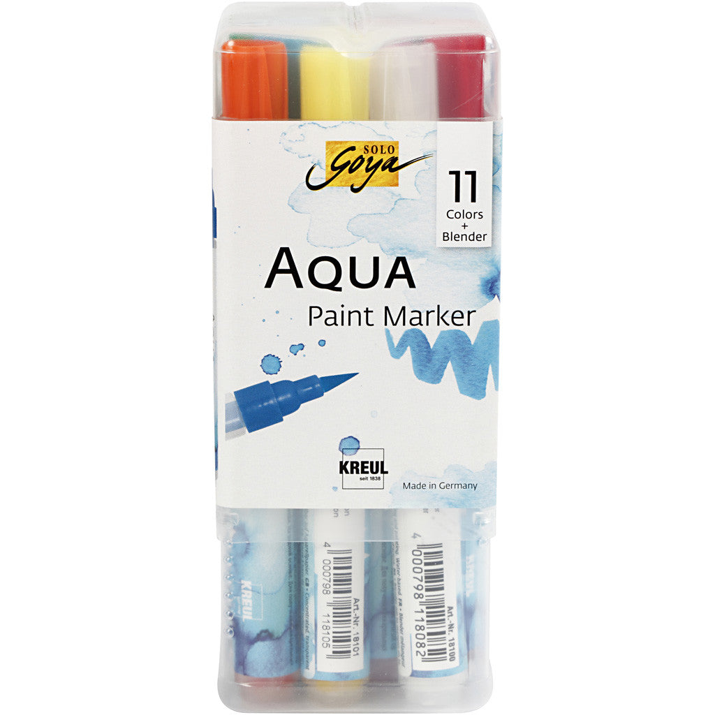 SOLO GOYA Aqua Paint Marker-Sets, Sortierte Farben, 12 Stk/ 1 Pck [HOB-34321]