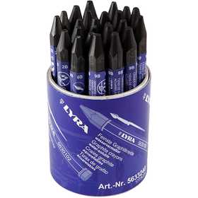 Pastelli di grafite, L: 6,5 cm, 2B,6B,9B, 24 pz/ 1 conf. [HOB-34473]