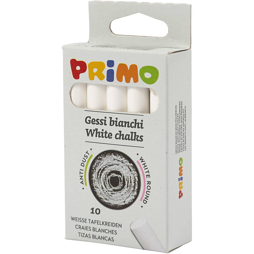 Gessetti, L: 8 cm, diam 10 mm, bianco, 10 pz/ 1 conf. [HOB-344750]