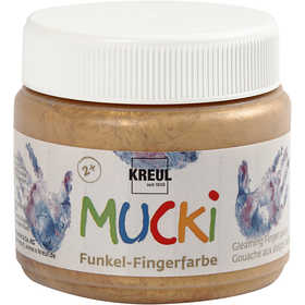 Mucki Fingerfarbe, Metalic-gold, 150 ml/ 1 Dose [HOB-34751]