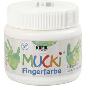 Mucki Fingerfarbe, Weiß, 150 ml/ 1 Dose [HOB-34758]