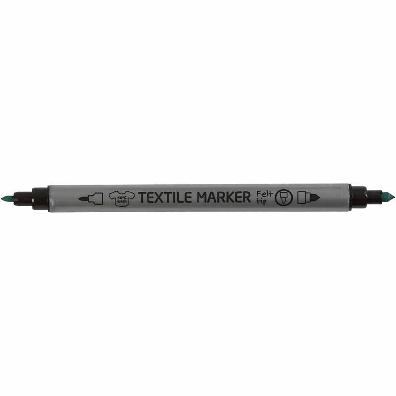 Textil-Marker, Strichstärke 2,3+3,6 mm, Standard-Farben, 6 Stk/ 1 Pck [HOB-34819]