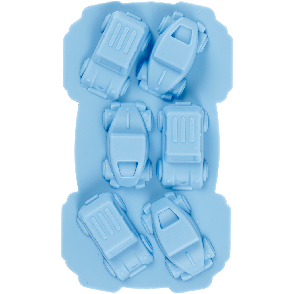 Silicone Mould, cars, H: 2,5 cm, L: 3 cm, W: 4,5 cm, 12,5 ml