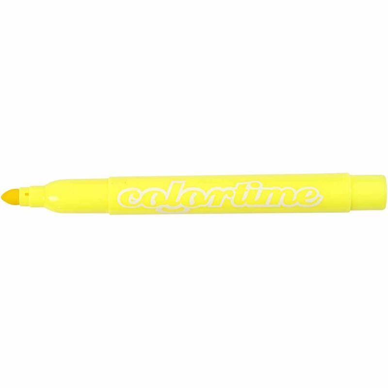 Pennarelli Colortime, ampiezza tratto 5 mm, giallo limone, 12pz/ 1 conf. [HOB-37337]