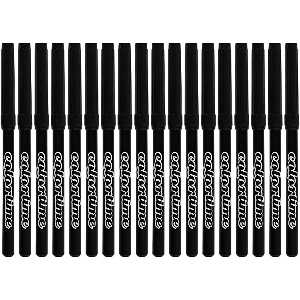 Feutre Colortime, trait: 2 mm, noir, 18pièces [HOB373561]