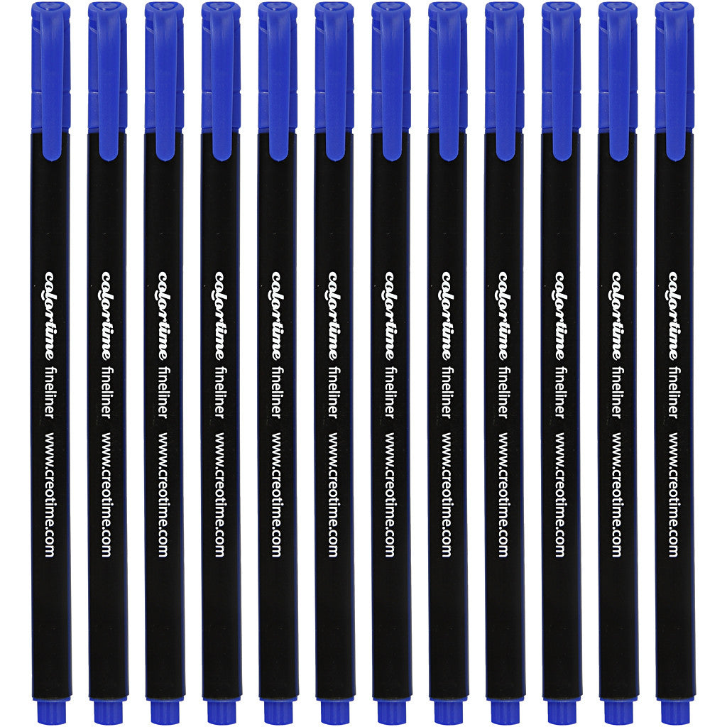 Feutres Fineliner Colortime, trait 0,6-0,7 mm, bleu foncé, 12 pièces/ 1 Pq. [HOB-373634]